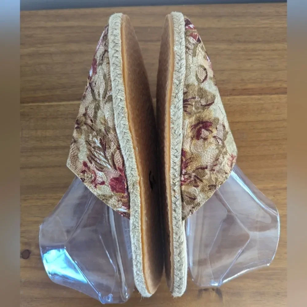 Laura Ashely Floral Slippers Witchy Romantic Cottagecore Country Floral Boho 8 - Picture 4 of 7